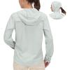 imageLittle Donkey Andy Womens Hoodie Long Sleeve Shirt UPF 50 Sun Protection Outdoor Quick Dry Fishing Hiking ShirtsHood Light Gray