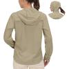imageLittle Donkey Andy Womens Hoodie Long Sleeve Shirt UPF 50 Sun Protection Outdoor Quick Dry Fishing Hiking ShirtsHood New Khaki
