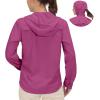 imageLittle Donkey Andy Womens Hoodie Long Sleeve Shirt UPF 50 Sun Protection Outdoor Quick Dry Fishing Hiking ShirtsHood Rose