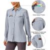 imageLittle Donkey Andy Womens UPF 50 UV Protection Breathable Long Sleeve Hiking Shirt Fishing Travel Shits AirHoles TechLight Grey