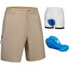 imageLittle Donkey Andy Mens Cycling Shorts with Detachable Liner Lightweight Padded Mountain Bike MTB LoosefitUpgrade Khaki