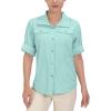 imageLittle Donkey Andy Womens Hoodie Long Sleeve Shirt UPF 50 Sun Protection Outdoor Quick Dry Fishing Hiking ShirtsHood Ice Green