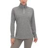 imageLittle Donkey Andy Womens Long Sleeve Running Shirts Workout Gym Sports TShirt Quick DryA Deep Grey Heather