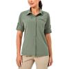 imageLittle Donkey Andy Womens Long Sleeve Travel Shirt UPF 50 Safari Shirt Outdoor Cool Quick Dry Hiking ShirtsL Army Green