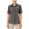 imageLittle Donkey Andy Womens Long Sleeve Travel Shirt UPF 50 Safari Shirt Outdoor Cool Quick Dry Hiking ShirtsL Grey