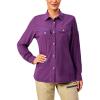imageLittle Donkey Andy Womens UPF 50 UV Protection Breathable Long Sleeve Hiking Shirt Fishing Travel Shits AirHoles TechDark Purple