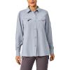 imageLittle Donkey Andy Womens UPF 50 UV Protection Breathable Long Sleeve Hiking Shirt Fishing Travel Shits AirHoles TechLight Grey