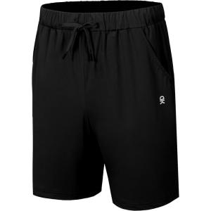 imageLittle Donkey Andy Mens 7 Inches Ultra Stretch Running Shorts Quick Dry Lightweight Cool Sports Athletic Shorts1 Black