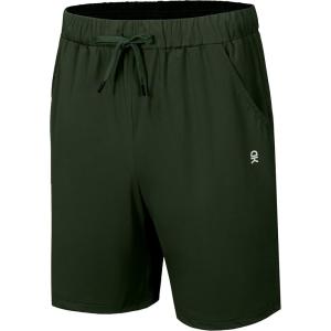 imageLittle Donkey Andy Mens 7 Inches Ultra Stretch Running Shorts Quick Dry Lightweight Cool Sports Athletic Shorts5 Dark Green