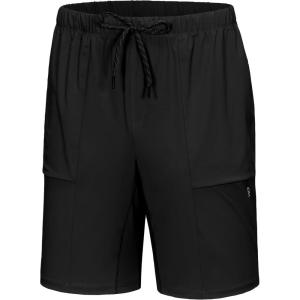 imageLittle Donkey Andy Mens Capri Pants Quick Dry Stretch Cool 34 Capri Jogger Shorts Gym Running Hiking Track ShortsAblack