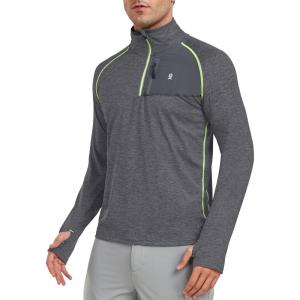 imageLittle Donkey Andy Mens Long Sleeve Quick Dry Lightweight Running Exercise Sports TShirt TopAblack Heather