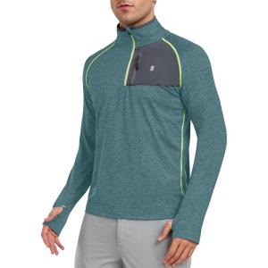 imageLittle Donkey Andy Mens Long Sleeve Quick Dry Lightweight Running Exercise Sports TShirt TopAgreen Heather