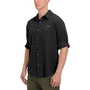 imageLittle Donkey Andy Mens UPF 50 UV Protection Shirt Breathable Long Sleeve Fishing Hiking Shirts Quick DryBlack