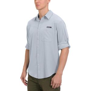 imageLittle Donkey Andy Mens UPF 50 UV Protection Shirt Breathable Long Sleeve Fishing Hiking Shirts Quick DryGray Dawn