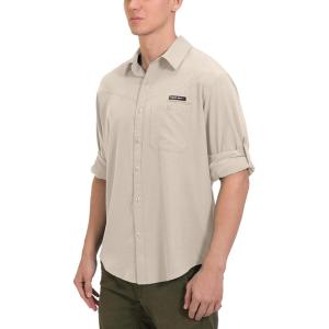 imageLittle Donkey Andy Mens UPF 50 UV Protection Shirt Breathable Long Sleeve Fishing Hiking Shirts Quick DryWood Ash