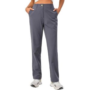 imageLittle Donkey Andy Womens Golf Pants Stretch Quick Dry Lightweight Straight Leg Business Casual Slacks with PocketsAgrey