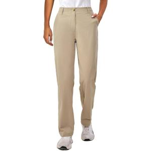imageLittle Donkey Andy Womens Golf Pants Stretch Quick Dry Lightweight Straight Leg Business Casual Slacks with PocketsAlight Khaki