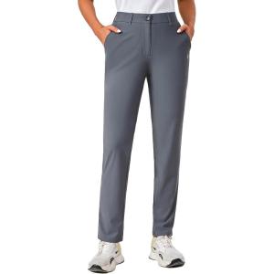 imageLittle Donkey Andy Womens Golf Pants Stretch Quick Dry Lightweight Straight Leg Business Casual Slacks with PocketsCastlerock Grey