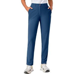 imageLittle Donkey Andy Womens Golf Pants Stretch Quick Dry Lightweight Straight Leg Business Casual Slacks with PocketsScuba Blue