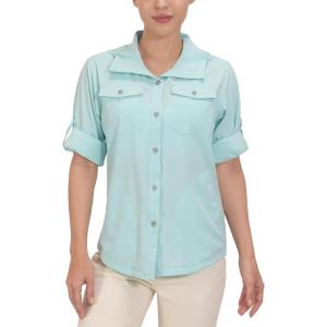 imageLittle Donkey Andy Womens Hoodie Long Sleeve Shirt UPF 50 Sun Protection Outdoor Quick Dry Fishing Hiking ShirtsHood Light Blue