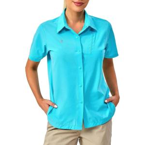 imageLittle Donkey Andy Womens Long Sleeve Travel Shirt UPF 50 Safari Shirt Outdoor Cool Quick Dry Hiking ShirtsS Blue