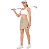 imageLittle Donkey Andy Womens Athletic Golf Tennis Skort 16 Inches Buildin Shorts Sports Skirt with PocketsKhaki