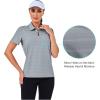 imageLittle Donkey Andy Womens Golf Polo Shirts Short Sleeve Zip Up Active Shirts for Tennis Workout UltraBreathable UPF 50Grey