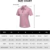 imageLittle Donkey Andy Womens Golf Polo Shirts Short Sleeve Zip Up Active Shirts for Tennis Workout UltraBreathable UPF 50Rose Purple