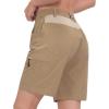 imageLittle Donkey Andy Womens Hiking Shorts 9 Inch Inseam Lightweight Golf Shorts Quick Dry with Zippered PocketsKhaki Heather