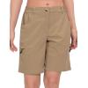 imageLittle Donkey Andy Womens Hiking Shorts 9 Inch Inseam Lightweight Golf Shorts Quick Dry with Zippered PocketsKhaki Heather