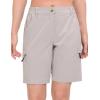 imageLittle Donkey Andy Womens Hiking Shorts 9 Inch Inseam Lightweight Golf Shorts Quick Dry with Zippered PocketsLight Gray Heather