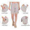 imageLittle Donkey Andy Womens Hiking Shorts 9 Inch Inseam Lightweight Golf Shorts Quick Dry with Zippered PocketsLight Gray Heather
