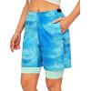 imageLittle Donkey Andy Womens Quick Dry Board Shorts 9quot Lightweight Stretch Swim Beach Shorts with Liner and PocketsAlgiers Blue Tie Dye
