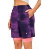 imageLittle Donkey Andy Womens Quick Dry Board Shorts 9quot Lightweight Stretch Swim Beach Shorts with Liner and PocketsWillowherb Tie Dye