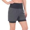 imageLittle Donkey Andy Womens QuickDry Running Shorts High Waist Stretch Workout Hiking Bicycle Athletic Shorts with LinerB3builtin Boxer Gray
