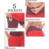 imageLittle Donkey Andy Womens QuickDry Running Shorts High Waist Stretch Workout Hiking Bicycle Athletic Shorts with LinerB4builtin Boxer Red