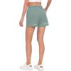 imageLittle Donkey Andy Womens QuickDry Running Shorts High Waist Stretch Workout Hiking Bicycle Athletic Shorts with LinerC10builtin Brief Light Gray