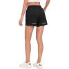 imageLittle Donkey Andy Womens QuickDry Running Shorts High Waist Stretch Workout Hiking Bicycle Athletic Shorts with LinerC1builtin Brief Black