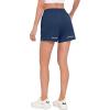 imageLittle Donkey Andy Womens QuickDry Running Shorts High Waist Stretch Workout Hiking Bicycle Athletic Shorts with LinerC2builtin Briefblue