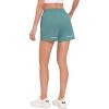imageLittle Donkey Andy Womens QuickDry Running Shorts High Waist Stretch Workout Hiking Bicycle Athletic Shorts with LinerC9builtin Brief Pagoda Blue
