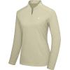 imageLittle Donkey Andy Womens UPF50 Shirts 14 Zip Long Sleeve Pullover Quick Dry Lightweight Golf Hiking Tops Rash GuardLight Khaki