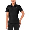 imageLittle Donkey Andy Womens Golf Polo Shirts Short Sleeve Zip Up Active Shirts for Tennis Workout UltraBreathable UPF 50Black