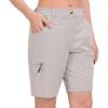 imageLittle Donkey Andy Womens Hiking Shorts 9 Inch Inseam Lightweight Golf Shorts Quick Dry with Zippered PocketsLight Gray Heather