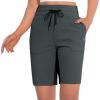 imageLittle Donkey Andy Womens Quick Dry Hiking Bermuda Shorts Stretch Golf Shorts Elastic Waist with DrawstringBlack Sand