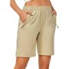 imageLittle Donkey Andy Womens Stretch Hiking Shorts Quick Dry Lightweight Athletic Shorts for Running GolfKhaki