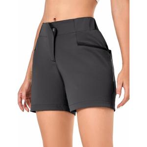 imageLittle Donkey Andy 5 Inch Inseam Nylon Shorts for Women Stretch Quick Dry Shorts for Hiking Travel CasualIron Gray