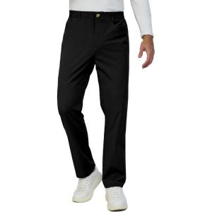imageLittle Donkey Andy Mens Golf Pants Stretch Quick Dry Work Casual Travel Pants for Men with PocketsBblack