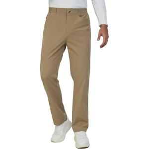 imageLittle Donkey Andy Mens Golf Pants Stretch Quick Dry Work Casual Travel Pants for Men with PocketsBkhaki