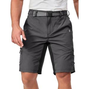 imageLittle Donkey Andy Mens Hiking Cargo Shorts Stretch Quick Dry Tactical Shorts Outdoor Travel Fishing Camping Casual ShortsGrey
