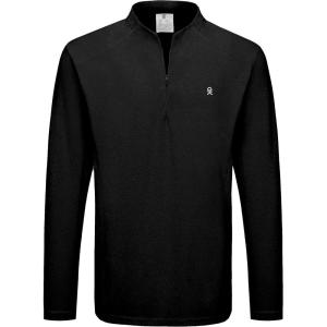 imageLittle Donkey Andy Mens Lightweight Quarter Zip PulloverUPF 50 Long Sleeve Athletic Shirts for Outdoor Running GolfBlack